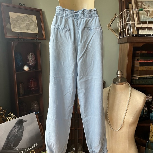 BLUE SPICE HIGH WAISTED PAPERBAG 100% LYOCELL JOGGERS SIZE XL CHAMBRAY - Picture 5 of 14